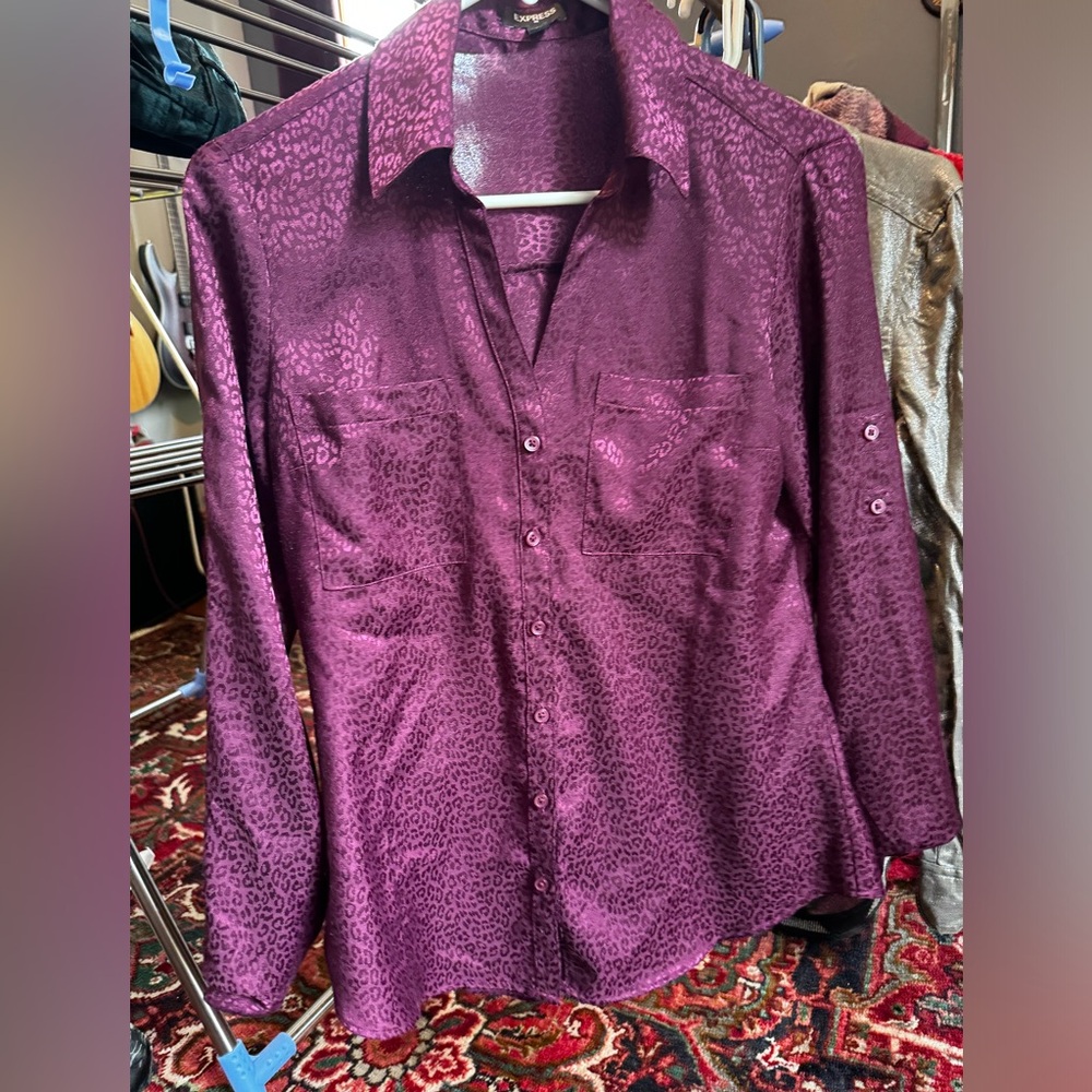 Express purple button up